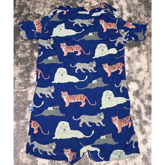 Kic Kee Pants Baby Boy Navy Blue Tigers Pattern Spring/Summer Romper 3-6 Months - Picture 3 of 3